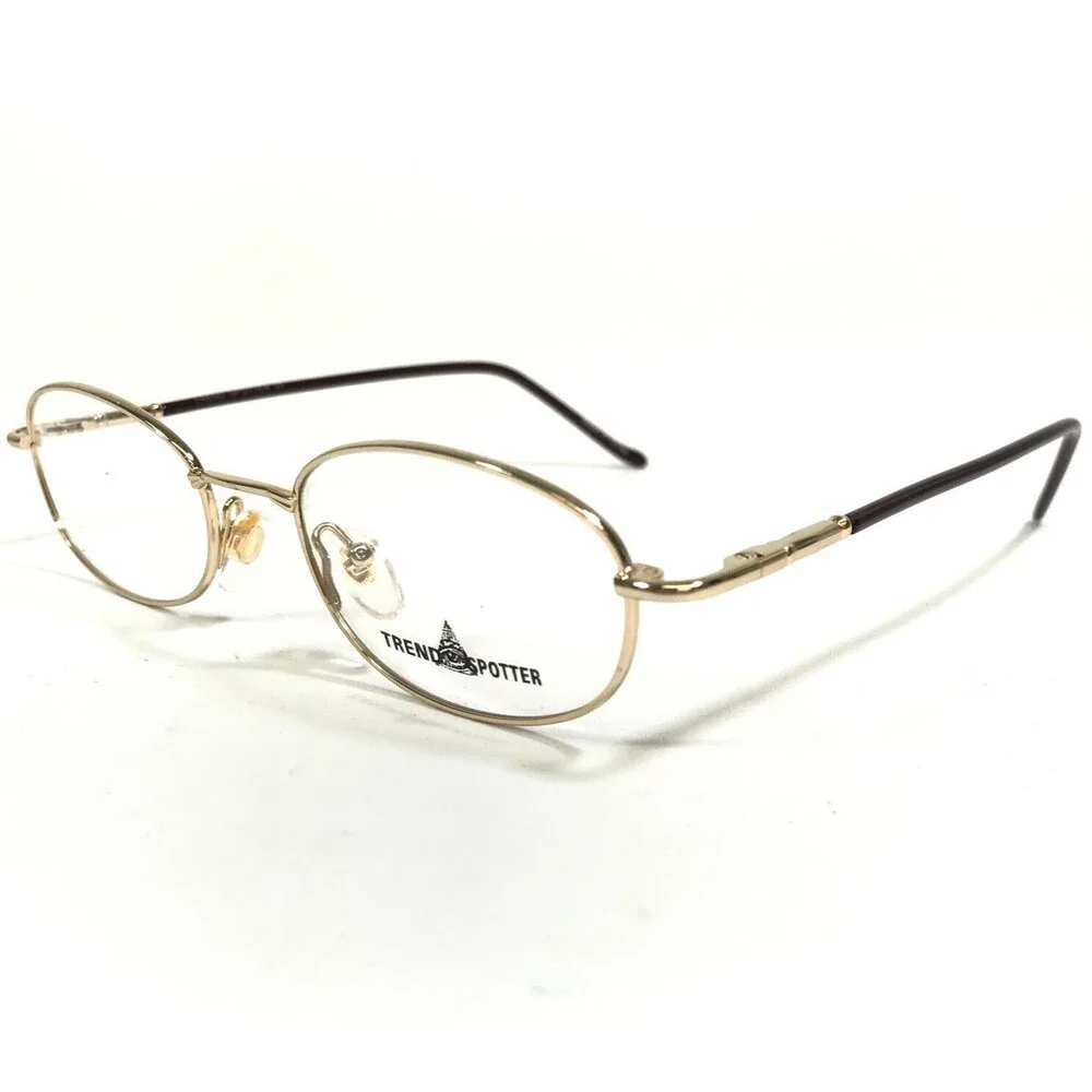Trend Spotter Eyeglasses Frames 39 GOLD Brown Round Wire Rim 48-18-140